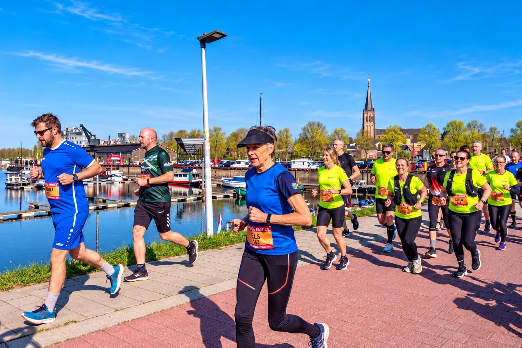 Zonnige marathon aan de jachthaven
